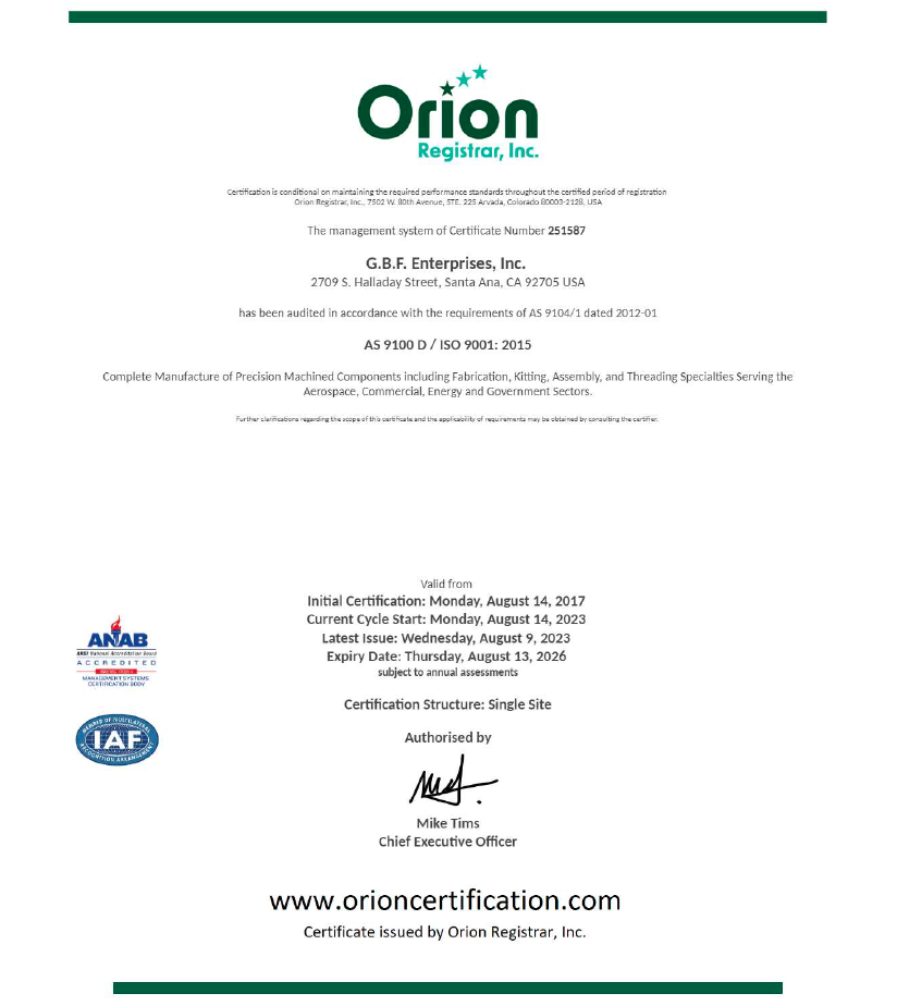 as 9100 certification